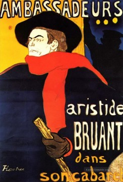 ambassadeurs Aristide Bruant in seinem Kabarett 1892 Toulouse Lautrec Henri de Ölgemälde